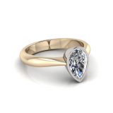 Pear Bezel Set Setting | Half Round Shank
