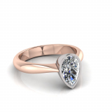 Pear Bezel Set Setting | Half Round Shank