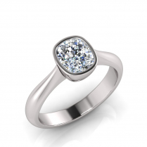 Cushion Bezel Set Setting | Half Round Shank