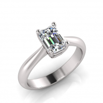 Emerald Stone Claw Set | Half Round Shank