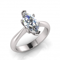 Marquise Stone Claw Set | Half Round Shank