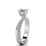 Round Four Claw | Pave Set Twist Band Shank