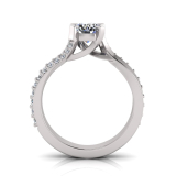 Round Four Claw | Pave Set Twist Band Shank