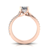 Round Four Claw | Pave Set Twist Band Shank