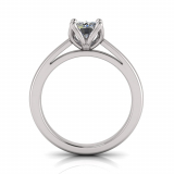 Cushion Stone Four Claw Petal | Half Round Shank