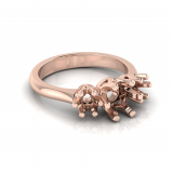 Round Three Stone Six Claw Settings | Half Round Shank