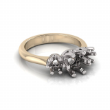 Round Three Stone Six Claw Settings | Half Round Shank