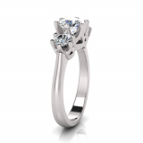 Round Three Stone Six Claw Settings | Half Round Shank