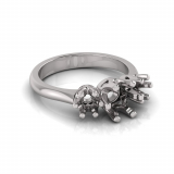 Round Three Stone Six Claw Settings | Half Round Shank