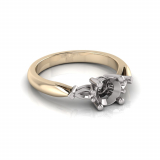 Round And Pear Three Stone| Half Round Shank