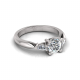 Round And Pear Three Stone| Half Round Shank