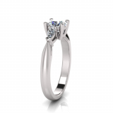 Round And Pear Three Stone| Half Round Shank