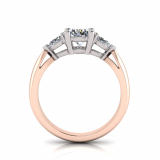 Round And Pear Three Stone| Half Round Shank