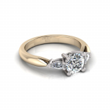 Round And Pear Three Stone| Half Round Shank