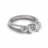 Round Three Stone Bar Set| Half Round Shank