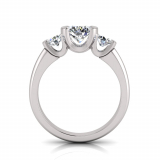 Round Three Stone Bar Set| Half Round Shank