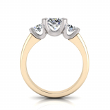 Round Three Stone Bar Set| Half Round Shank