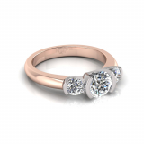 Round Three Stone Bar Set| Half Round Shank