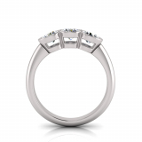 Round Three Stone Semi Bezel Set | Half Round Shank