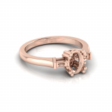 Round And Baguette Claw Set| Half Round Shank