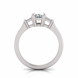 Round And Baguette Claw Set| Half Round Shank