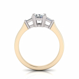 Round And Baguette Claw Set| Half Round Shank