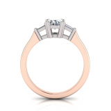 Round And Baguette Claw Set| Half Round Shank