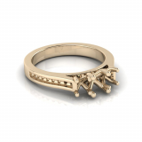 Oval Three Stone Claw Set I Flat Channel Set Shank