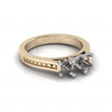 Oval Three Stone Claw Set I Flat Channel Set Shank