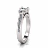 Oval Three Stone Claw Set I Flat Channel Set Shank