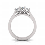 Oval Three Stone Claw Set I Flat Channel Set Shank