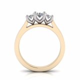 Oval Three Stone Claw Set I Flat Channel Set Shank