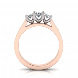 Oval Three Stone Claw Set I Flat Channel Set Shank