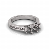 Oval Three Stone Claw Set I Flat Channel Set Shank