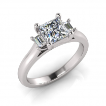 Princess And Baguette Claw Set I Half Round Shank