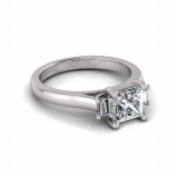 Princess And Baguette Claw Set I Half Round Shank