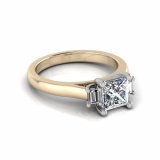 Princess And Baguette Claw Set I Half Round Shank