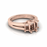 Emerald Three Stone Claw Set | Split Flat Shank