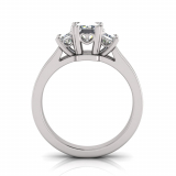 Emerald Three Stone Claw Set | Split Flat Shank