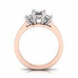 Emerald Three Stone Claw Set | Split Flat Shank