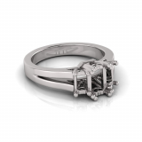 Emerald Three Stone Claw Set | Split Flat Shank