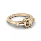 Emerald And Tapered Baguette I Half Round Shank