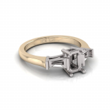 Emerald And Tapered Baguette I Half Round Shank