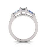 Emerald And Tapered Baguette I Half Round Shank