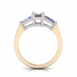 Emerald And Tapered Baguette I Half Round Shank