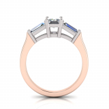 Emerald And Tapered Baguette I Half Round Shank