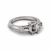 Emerald And Tapered Baguette I Half Round Shank