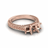 Princess Claw Set Trilogy | Flat Pave Set Shank