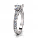 Princess Claw Set Trilogy | Flat Pave Set Shank