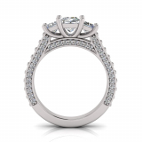 Princess Claw Set Trilogy | Flat Pave Set Shank